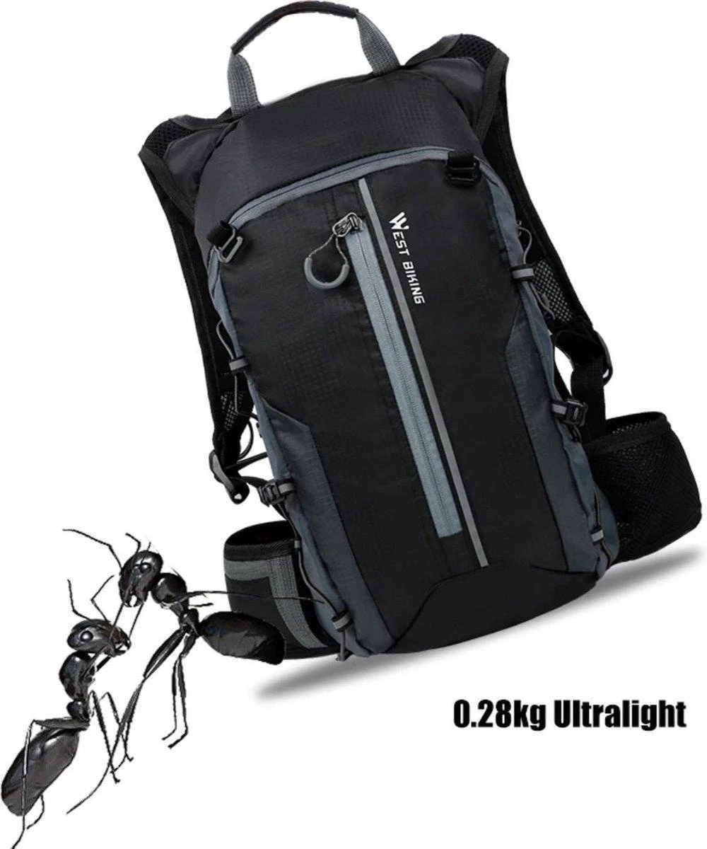 Ultralichte Outdoor Drinkrugzak - Zwart/oranje - 10 Liter - Waterafstotend - Reflecterend 5 Ultralichte Outdoor Drinkrugzak - Zwart/oranje - 10 Liter - Waterafstotend - Reflecterend - Afbeelding 5