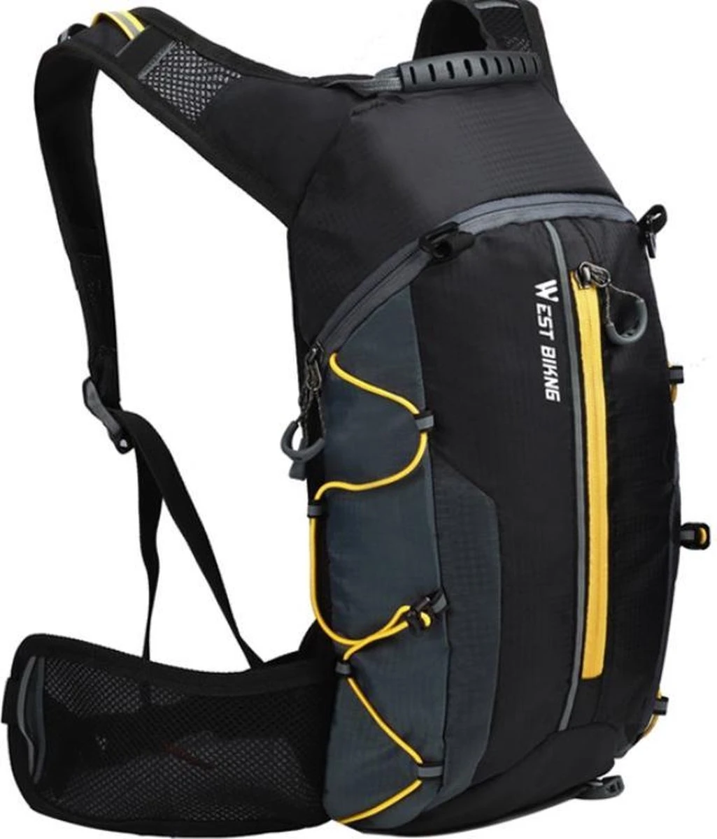 Ultralichte Outdoor Drinkrugzak - Zwart/oranje - 10 Liter - Waterafstotend - Reflecterend 2 Ultralichte Outdoor Drinkrugzak - Zwart/oranje - 10 Liter - Waterafstotend - Reflecterend - Afbeelding 2