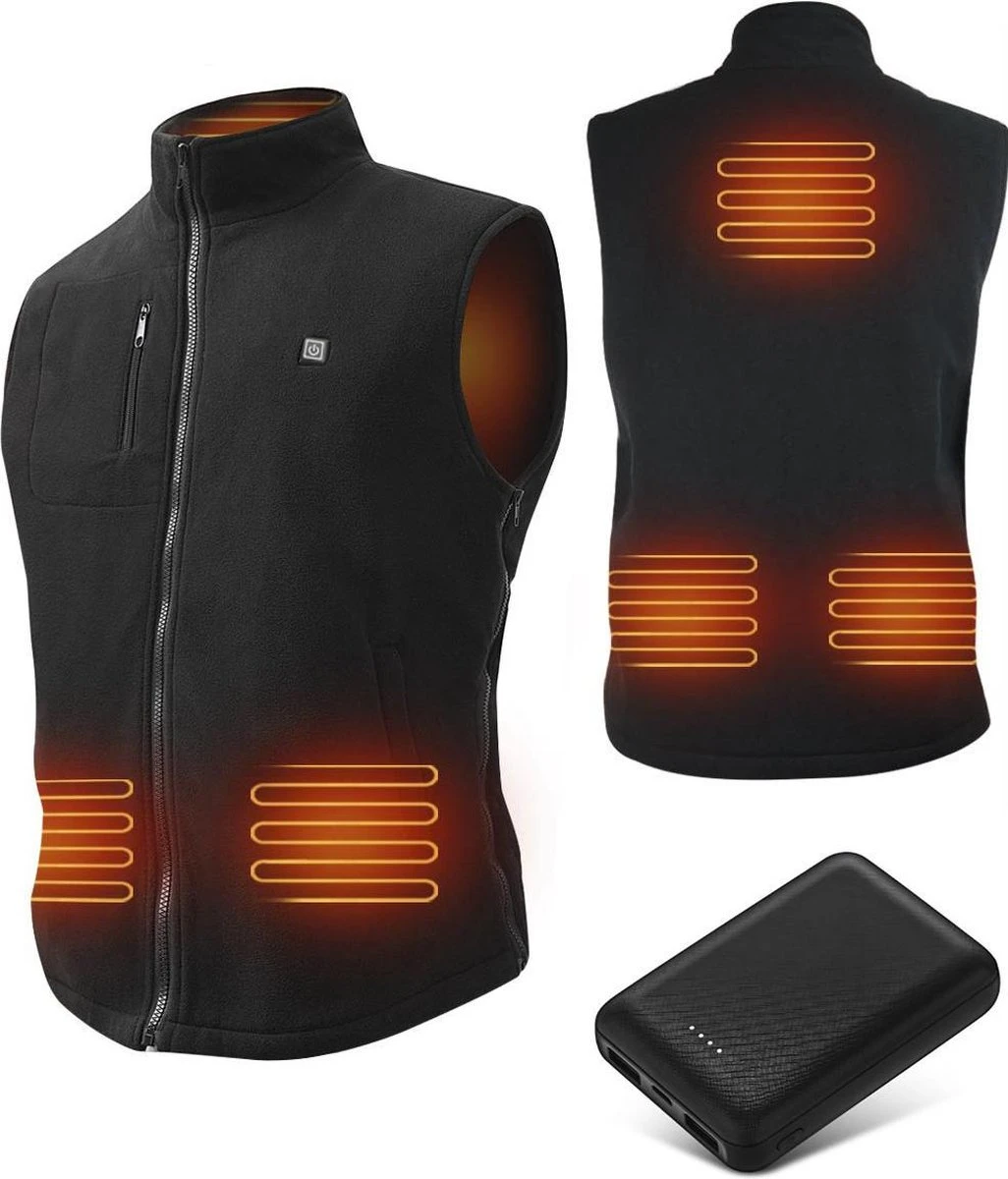 KIMO DIRECT Verwarmde Bodywarmer Met 10.000 MAh Powerbank - Fleece Vest - Verstelbare Maten - Unisex 1 KIMO DIRECT Verwarmde Bodywarmer Met 10.000 MAh Powerbank - Fleece Vest - Verstelbare Maten - Unisex
