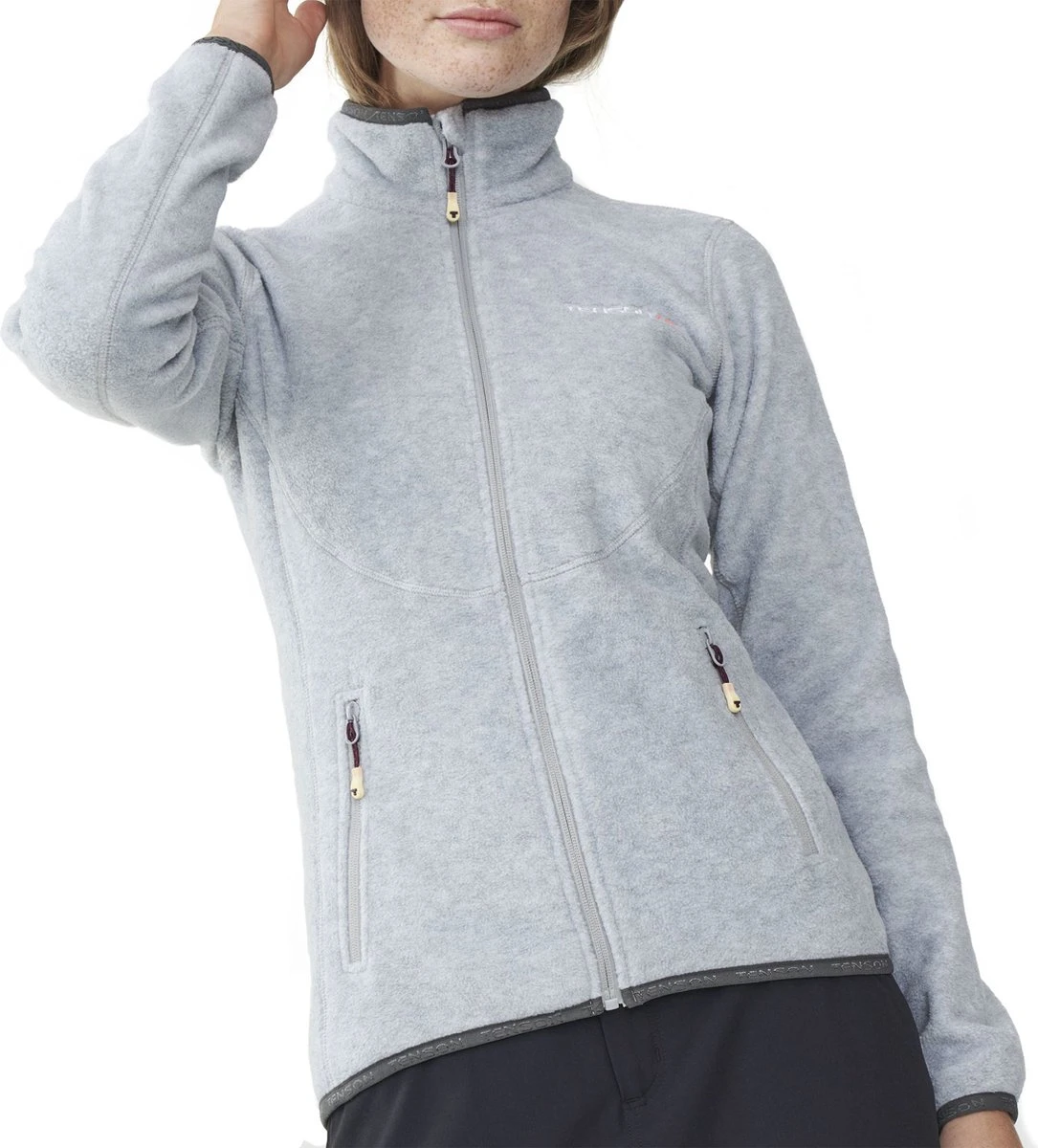 Tenson Malin Fleece Sportjas - Maat XL - Vrouwen - Grijs 2 Tenson Malin Fleece Sportjas - Maat XL - Vrouwen - Grijs - Afbeelding 2