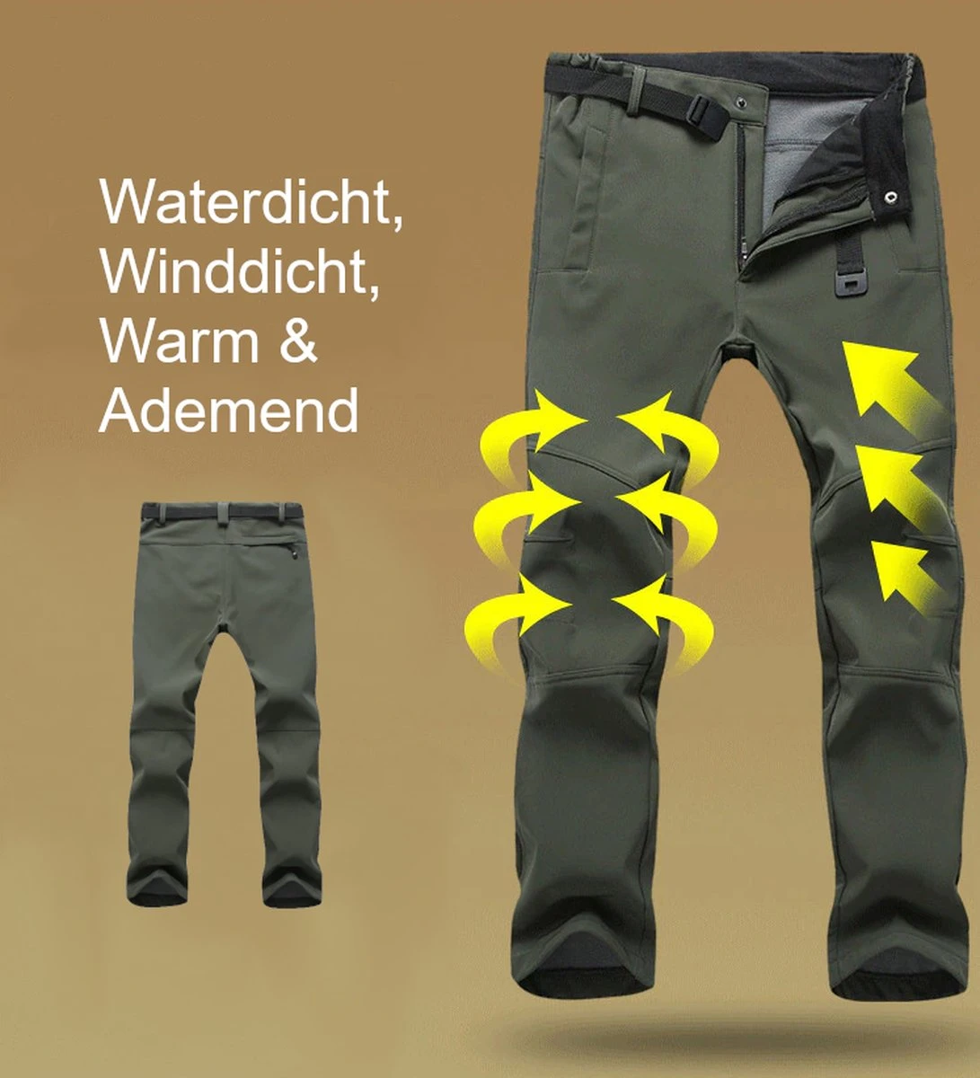 Hikr® Waterdichte Broek Heren - Regenbroek - Winddicht - Wandelbroek - Hiking Broek - Winterbroek - Herfst, Winter, Lente - Outdoor - Wandelen 6 Hikr® Waterdichte Broek Heren - Regenbroek - Winddicht - Wandelbroek - Hiking Broek - Winterbroek - Herfst, Winter, Lente - Outdoor - Wandelen - Afbeelding 6