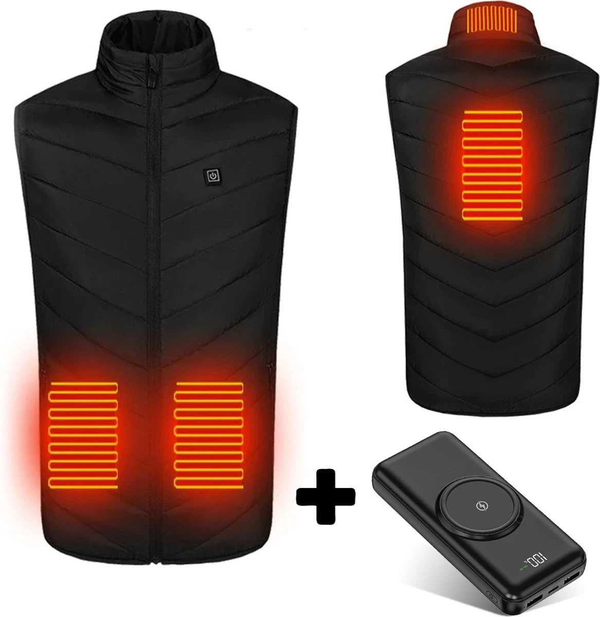 Verwarmde Bodywarmer MET POWERBANK 20000mah - Verwarmd Vest - Warmte Vest - Elektrisch Verwarmd Vest - Verwarmde Kleding - Verwarmde Jas - Thermo Vest - L 1 Verwarmde Bodywarmer MET POWERBANK 20000mah - Verwarmd Vest - Warmte Vest - Elektrisch Verwarmd Vest - Verwarmde Kleding - Verwarmde Jas - Thermo Vest - L