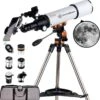 SPACEBRAIN® - 80/500 - Telescoop Voor Volwassenen - 80 Mm Opening En 500 Mm Brandpuntsafstand -professionele Astronomie-refractortelescoop Voor Kinderen En Beginners - Met AZ-montage - 3 Oculairs En Smartphone-adapter.