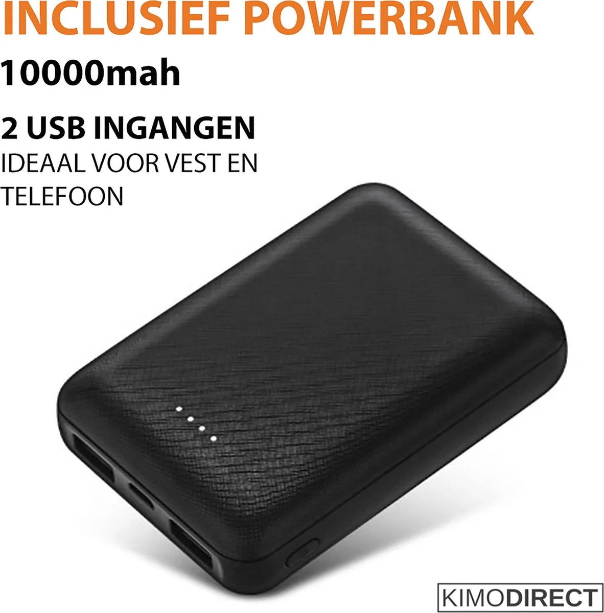 KIMO DIRECT Verwarmde Bodywarmer Met 10.000 MAh Powerbank - Fleece Vest - Verstelbare Maten - Unisex 8 KIMO DIRECT Verwarmde Bodywarmer Met 10.000 MAh Powerbank - Fleece Vest - Verstelbare Maten - Unisex - Afbeelding 8