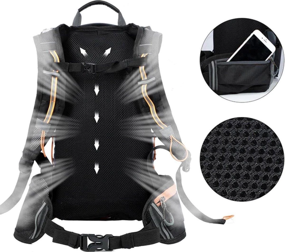 Ultralichte Outdoor Drinkrugzak - Zwart/oranje - 10 Liter - Waterafstotend - Reflecterend 7 Ultralichte Outdoor Drinkrugzak - Zwart/oranje - 10 Liter - Waterafstotend - Reflecterend - Afbeelding 7