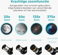 Vultus Telescoop - 375x Vergroting - Sterrenkijker Beginners / Volwassenen / Gevorderden - Inclusief E-boek Voor Beginners - Inclusief App - Inclusief Statief En Draagtas - Vultus - 50080 -Fjallraven Winkel 1200x1125 2