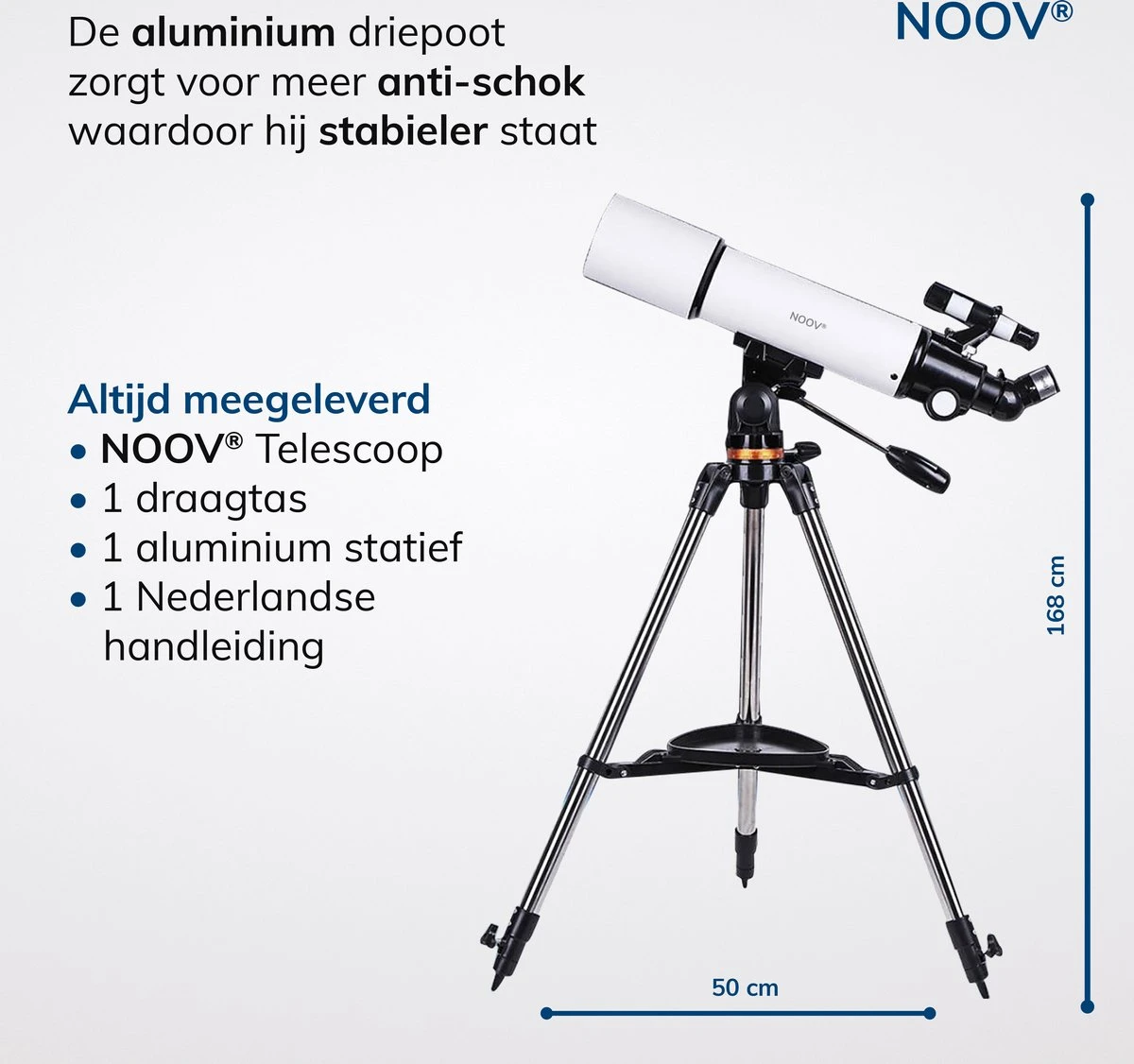 NOOV® - Telescoop – Sterrenkijker Volwassenen / Gevorderden – Sterrenkijker Kinderen – Extra Grote Lensopening 80mm –Rode Stipzoeker - Inclusief Anti-shock Statief & Stevige Draagtas 11 NOOV® - Telescoop – Sterrenkijker Volwassenen / Gevorderden – Sterrenkijker Kinderen – Extra Grote Lensopening 80mm –Rode Stipzoeker - Inclusief Anti-shock Statief & Stevige Draagtas - Afbeelding 11