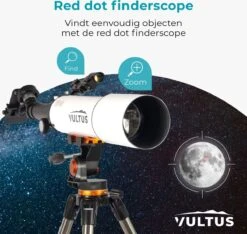 Vultus Telescoop - 375x Vergroting - Sterrenkijker Beginners / Volwassenen / Gevorderden - Inclusief E-boek Voor Beginners - Inclusief App - Inclusief Statief En Draagtas - Vultus - 50080 -Fjallraven Winkel 1200x1139