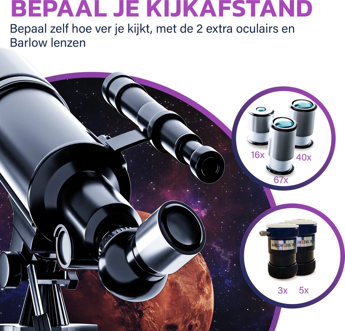 Telescoop - Sterrenkijker - Astronomie - Nachtkijker - Sterrenkunde - Waterproof - Geschikt Voor Volwassenen En Kinderen 5 Telescoop - Sterrenkijker - Astronomie - Nachtkijker - Sterrenkunde - Waterproof - Geschikt Voor Volwassenen En Kinderen - Afbeelding 5
