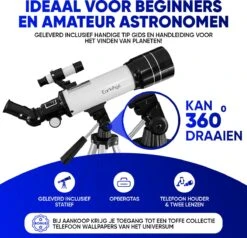 Earkings Telescoop Sterrenkijker 70/400 Mm Voor Kinderen, Beginners En Gevorderden - Inclusief Statief, Opbergtas, Twee Lenzen 25mm & 10mm En Barlow Lens, Telefoon Houder Voor Foto’s - F/5.7 Magnificatie -Fjallraven Winkel 1200x1158 1