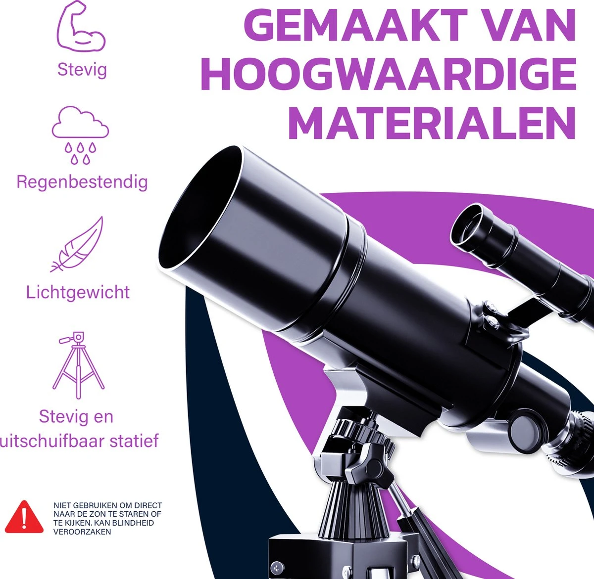 Telescoop - Sterrenkijker - Astronomie - Nachtkijker - Sterrenkunde - Waterproof - Geschikt Voor Volwassenen En Kinderen 2 Telescoop - Sterrenkijker - Astronomie - Nachtkijker - Sterrenkunde - Waterproof - Geschikt Voor Volwassenen En Kinderen - Afbeelding 2
