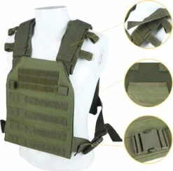 LiberTac Plate Carrier Groen - Tactical Vest - MOLLE - Voor Ballistische En Kogelwerende Platen.
