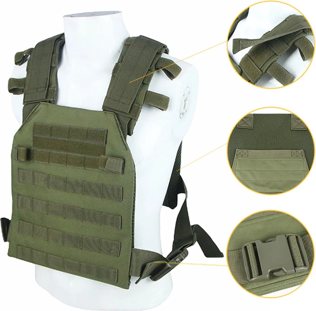 LiberTac Plate Carrier Groen - Tactical Vest - MOLLE - Voor Ballistische En Kogelwerende Platen. 1 LiberTac Plate Carrier Groen - Tactical Vest - MOLLE - Voor Ballistische En Kogelwerende Platen.