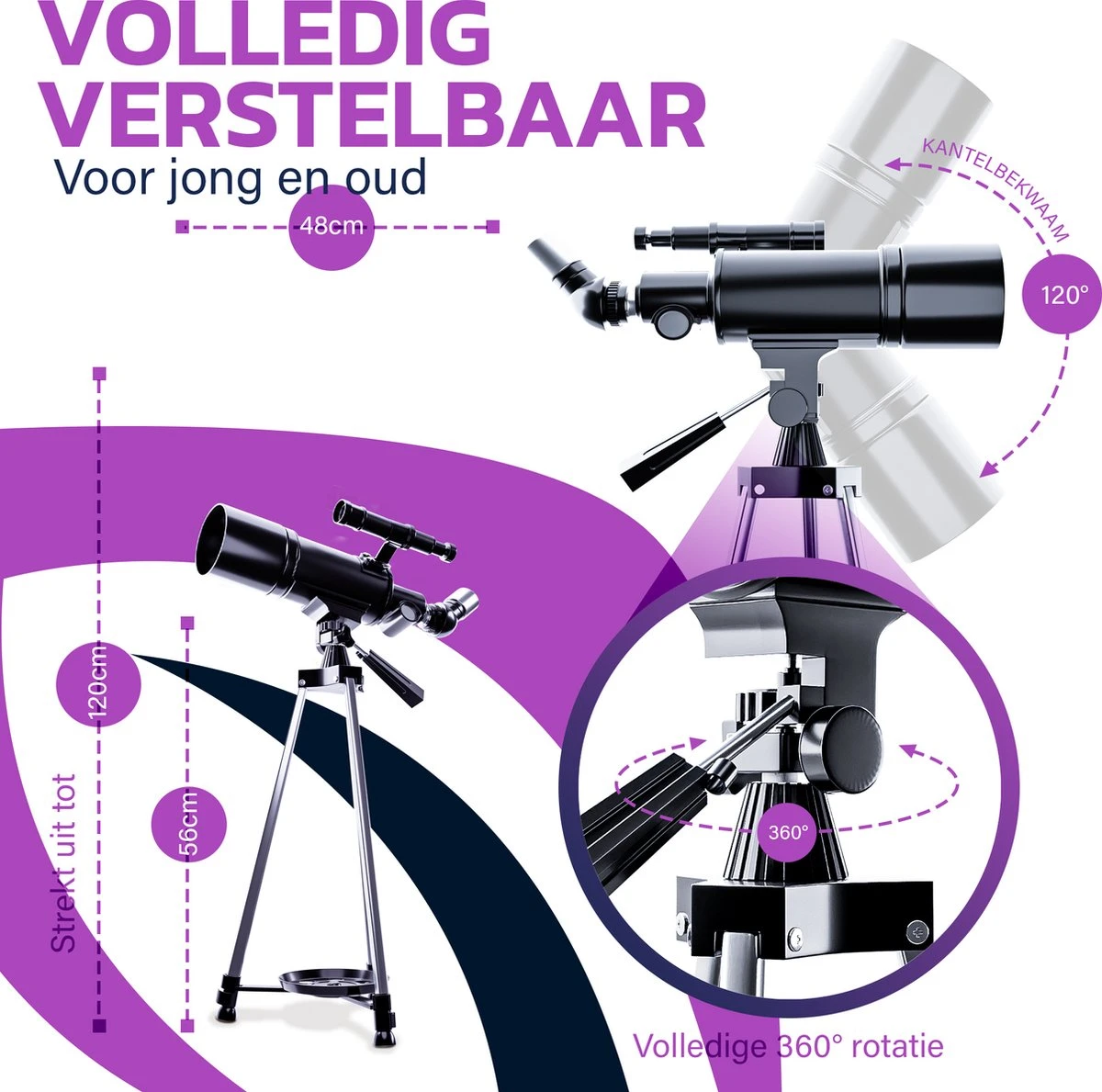 Telescoop - Sterrenkijker - Astronomie - Nachtkijker - Sterrenkunde - Waterproof - Geschikt Voor Volwassenen En Kinderen 4 Telescoop - Sterrenkijker - Astronomie - Nachtkijker - Sterrenkunde - Waterproof - Geschikt Voor Volwassenen En Kinderen - Afbeelding 4