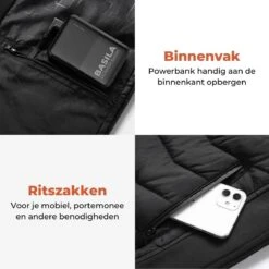 Basila® Elektrische Bodywarmer Met Powerbank - S/M - 11 Heating Zones - Tot 65°C - Thermo Kleding - Heated Vest - Elektrische Kleding - Thermo Vest - Verwarmde Vest - Verwarmde Bodywarmer -Fjallraven Winkel 1200x1200 115
