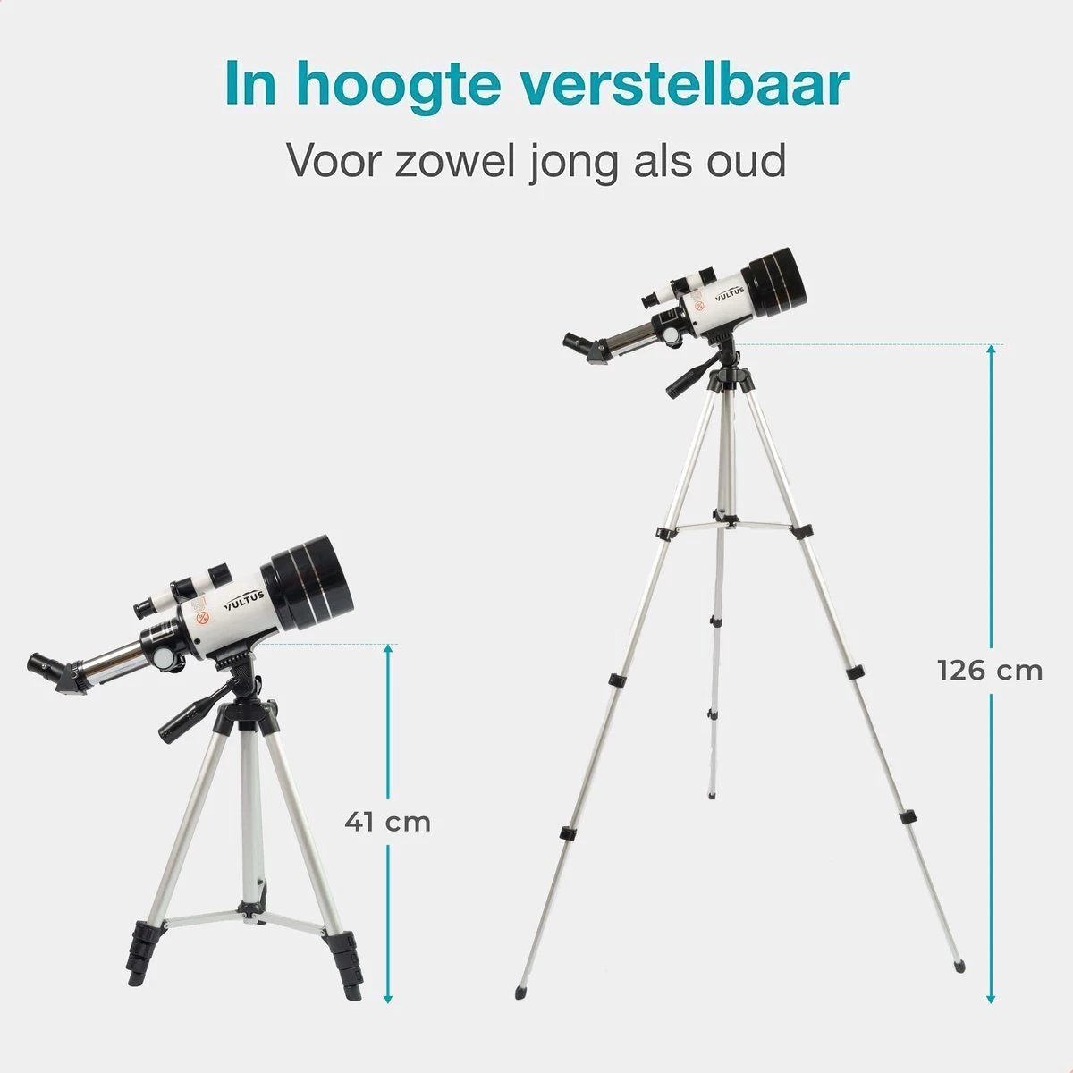 Vultus Telescoop - 150x Vergroting - Sterrenkijker Voor Kinderen/Beginners En Volwassenen - Inclusief Statief En Draagtas - Vultus 30070 - Wit 8 Vultus Telescoop - 150x Vergroting - Sterrenkijker Voor Kinderen/Beginners En Volwassenen - Inclusief Statief En Draagtas - Vultus 30070 - Wit - Afbeelding 8