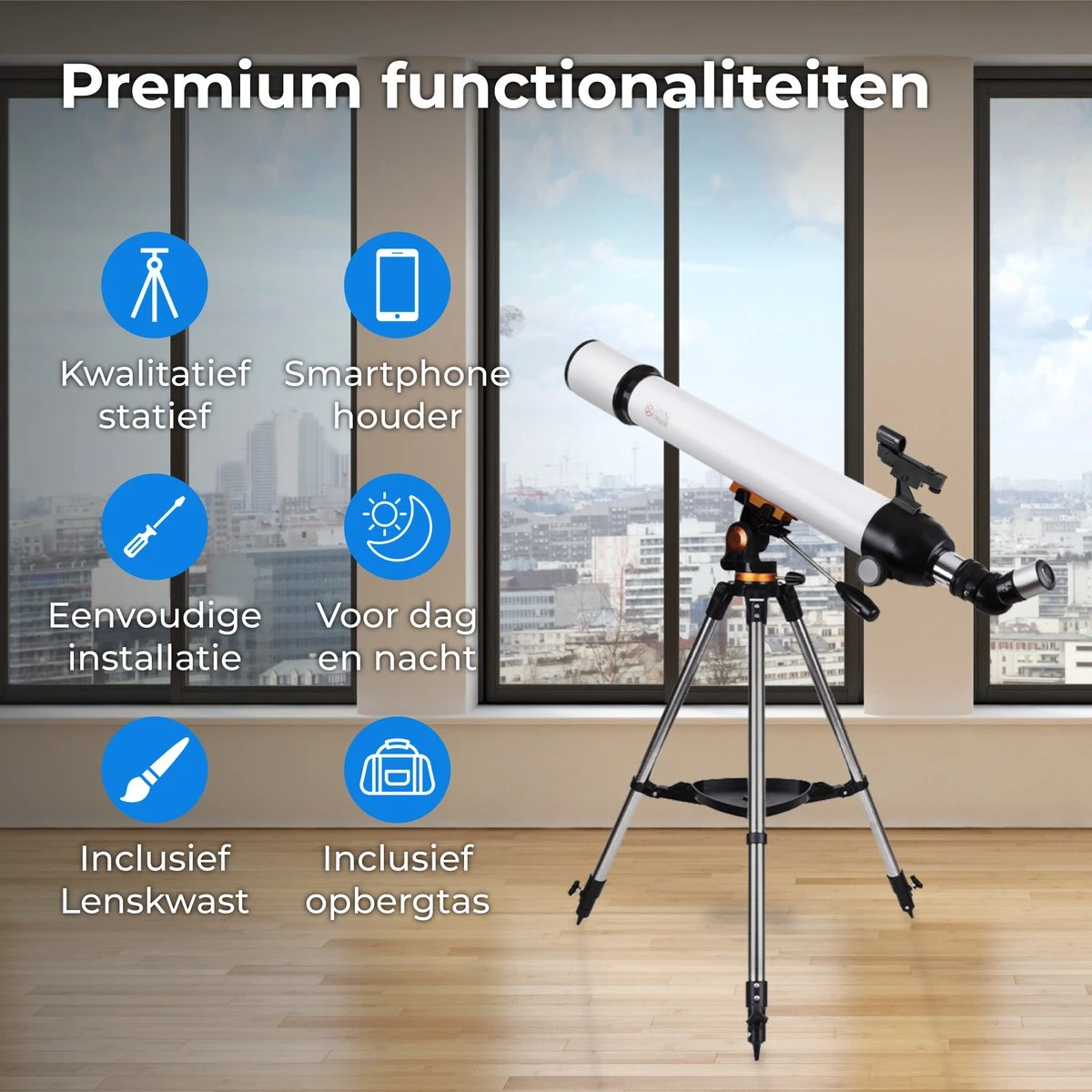 Nuvance - Telescoop - 375x Vergroting - Sterrenkijker Volwassenen / Kinderen - Inclusief Statief En Draagtas - Astronomie En Sterrenkunde - Nachtkijker 2 Nuvance - Telescoop - 375x Vergroting - Sterrenkijker Volwassenen / Kinderen - Inclusief Statief En Draagtas - Astronomie En Sterrenkunde - Nachtkijker - Afbeelding 2