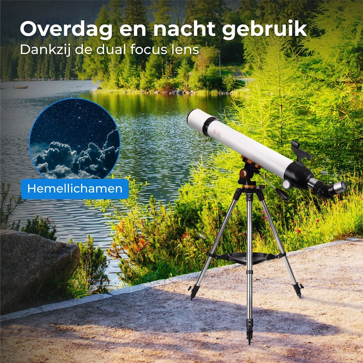 Nuvance - Telescoop - 375x Vergroting - Sterrenkijker Volwassenen / Kinderen - Inclusief Statief En Draagtas - Astronomie En Sterrenkunde - Nachtkijker 3 Nuvance - Telescoop - 375x Vergroting - Sterrenkijker Volwassenen / Kinderen - Inclusief Statief En Draagtas - Astronomie En Sterrenkunde - Nachtkijker - Afbeelding 3