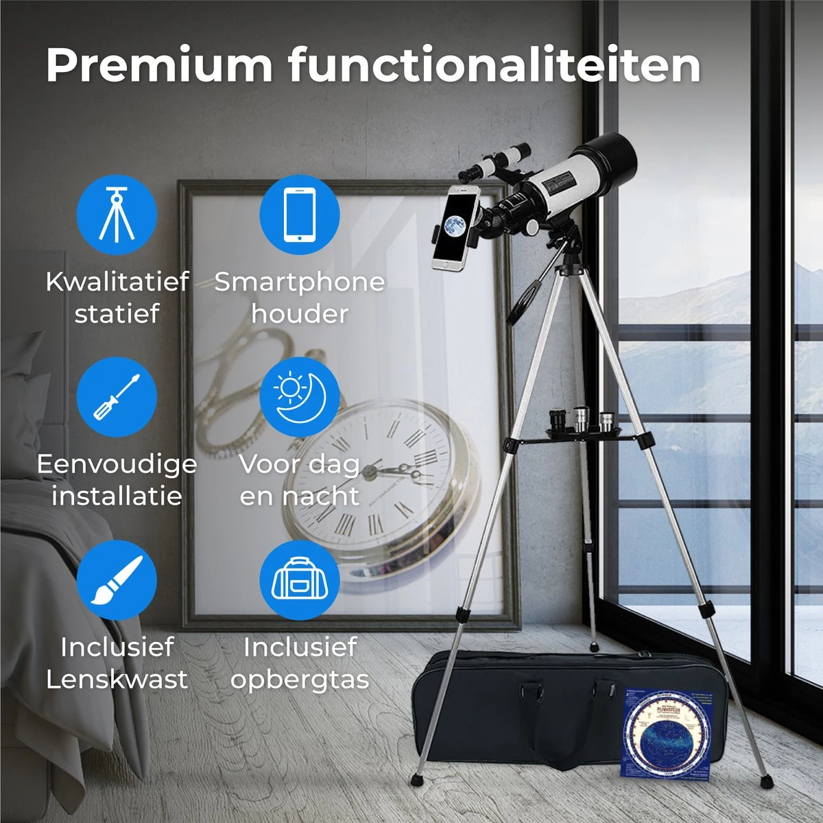 Nuvance - Telescoop - 300x Vergroting - Sterrenkijker Volwassenen / Kinderen - Inclusief Statief En Draagtas - Astronomie En Sterrenkunde - Nachtkijker 2 Nuvance - Telescoop - 300x Vergroting - Sterrenkijker Volwassenen / Kinderen - Inclusief Statief En Draagtas - Astronomie En Sterrenkunde - Nachtkijker - Afbeelding 2