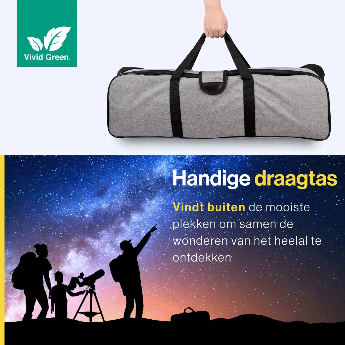 Vivid Green Telescoop Complete Set - 375x Zoom - Sterrenkijker - Geschikt Voor Kinderen En Volwassenen - Wit 8 Vivid Green Telescoop Complete Set - 375x Zoom - Sterrenkijker - Geschikt Voor Kinderen En Volwassenen - Wit - Afbeelding 8