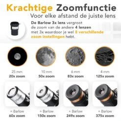 RP® Telescoop 375x Zoom Incl 4 Lenzen En Filterset - Sterrenkijker Volwassenen / Gevorderden - Verstelbaar Statief - Afstandsbediening, Planisfeer, Leerboek En Smartphone Adapter + Poster - CARBON -Fjallraven Winkel 1200x1200 273
