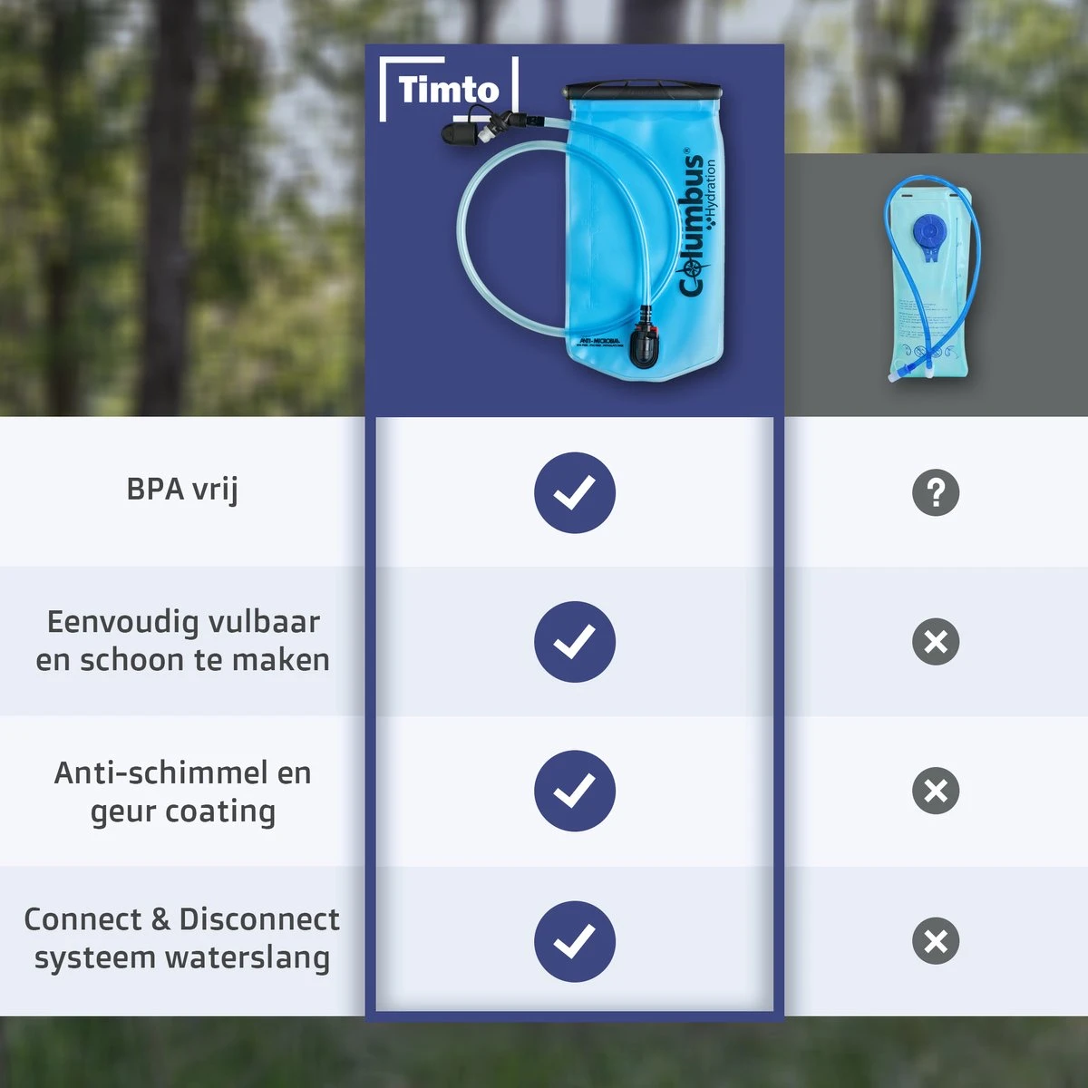 Columbus Waterzak - 1.5L - Waterzak - Drinkzak - BPA Vrij Drinkfles - Waterzak Rugzak - Drinkvest - Water Reservoir - Waterzak Rugzak - Rugzak - Backpack - Camelbak 5 Columbus Waterzak - 1.5L - Waterzak - Drinkzak - BPA Vrij Drinkfles - Waterzak Rugzak - Drinkvest - Water Reservoir - Waterzak Rugzak - Rugzak - Backpack - Camelbak - Afbeelding 5