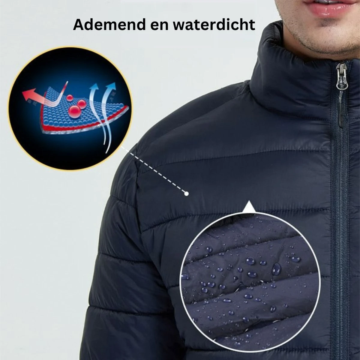 Boze Elektrisch Verwarmde Jas - Navy - Blauw - Donker Blauw 3 Boze Elektrisch Verwarmde Jas - Navy - Blauw - Donker Blauw - Afbeelding 3