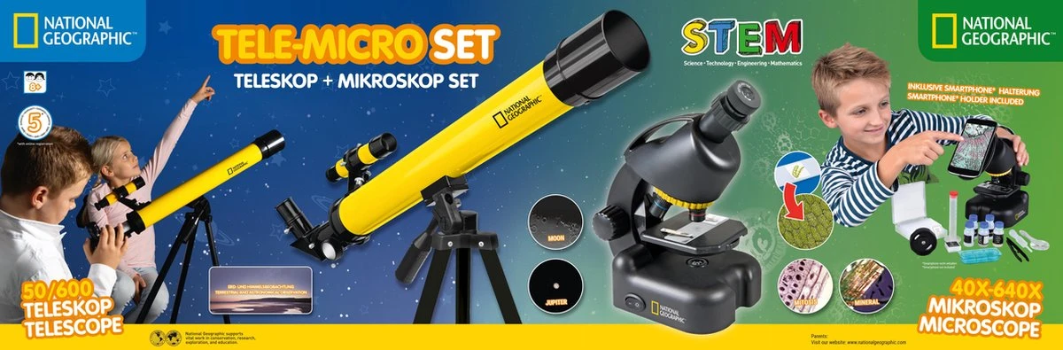 National Geographic Telescoop- En Microscoopset Voor Kinderen Incl. Accessoires 3 National Geographic Telescoop- En Microscoopset Voor Kinderen Incl. Accessoires - Afbeelding 3