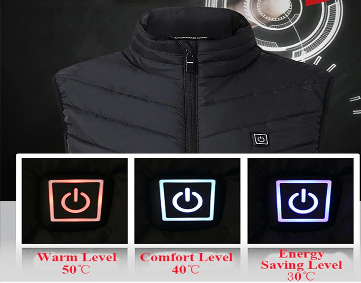 Verwarmde Bodywarmer - Verwarmd Vest - Warmte Vest - Elektrisch Verwarmd Vest - Verwarmde Kleding - Verwarmde Jas - Thermo Vest - XS 2 Verwarmde Bodywarmer - Verwarmd Vest - Warmte Vest - Elektrisch Verwarmd Vest - Verwarmde Kleding - Verwarmde Jas - Thermo Vest - XS - Afbeelding 2