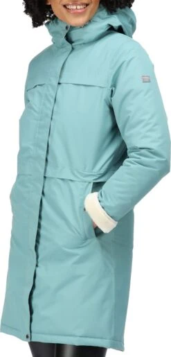 Regatta, Remina Waterdichte Lange Dame Winterjas, Mossblauw, Maat 44