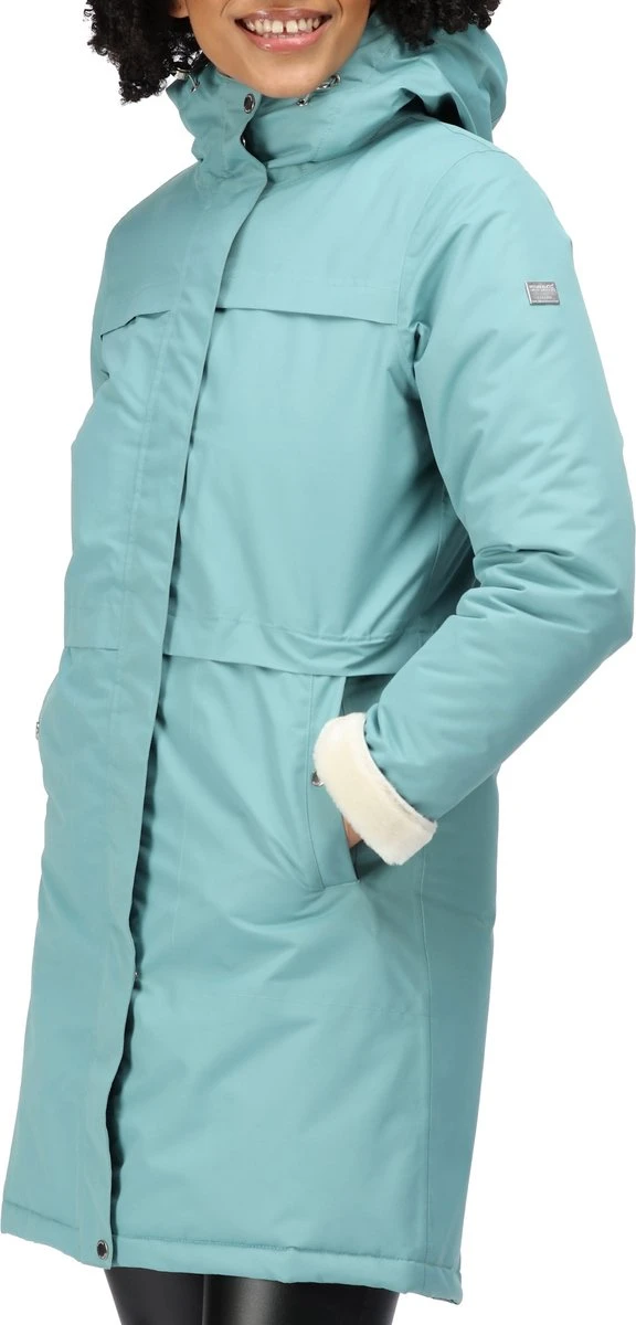Regatta, Remina Waterdichte Lange Dame Winterjas, Mossblauw, Maat 44 1 Regatta, Remina Waterdichte Lange Dame Winterjas, Mossblauw, Maat 44