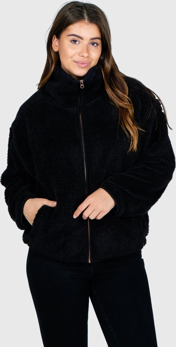 Brunotti Huntress Teddy Fleece Jas - Dames - Black - M 1 Brunotti Huntress Teddy Fleece Jas - Dames - Black - M