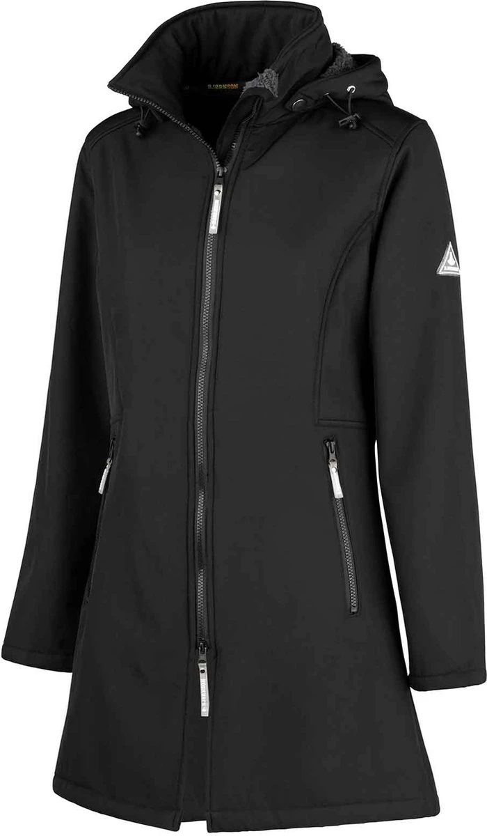 BJØRNSON Signe Softshell Winterjas Parka Dames - Teddy - Maat 44 - Zwart 8 BJØRNSON Signe Softshell Winterjas Parka Dames - Teddy - Maat 44 - Zwart - Afbeelding 8