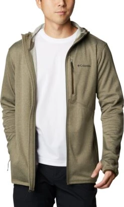 Columbia Park View Fleece Hoodie - Fleece Vest Heren - Stone Green Heather, Olive Green - Maat XXL