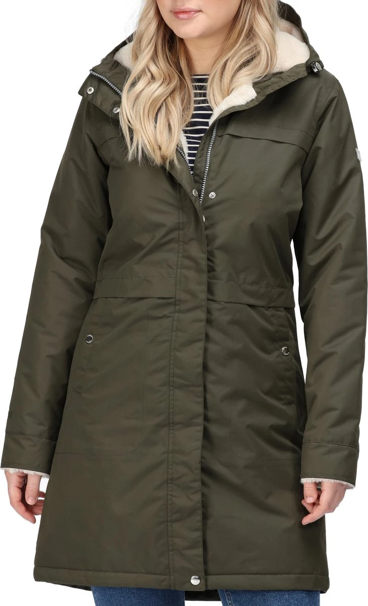 De Regatta Remina Jas - Jas Met Lang Model - Dames - Waterdicht - Ademend - Donkergroen 1 De Regatta Remina Jas - Jas Met Lang Model - Dames - Waterdicht - Ademend - Donkergroen