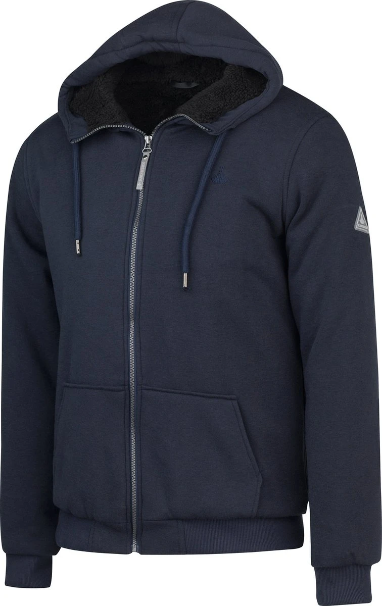 BJØRNSON Kenny Sweatvest Heren - Teddy Gevoerd - Hoodie - Maat XL - Donkerblauw 2 BJØRNSON Kenny Sweatvest Heren - Teddy Gevoerd - Hoodie - Maat XL - Donkerblauw - Afbeelding 2