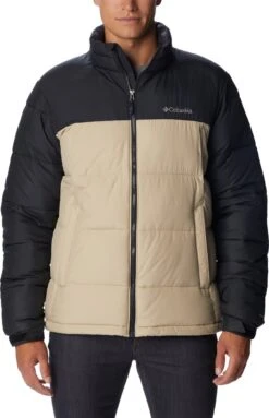 Columbia Pike Lake - Winterjas - Gewatteerde Puffer Jas Heren - Outdoorjas - Waterdicht - Thermo - Zwart/Zand - Maat L