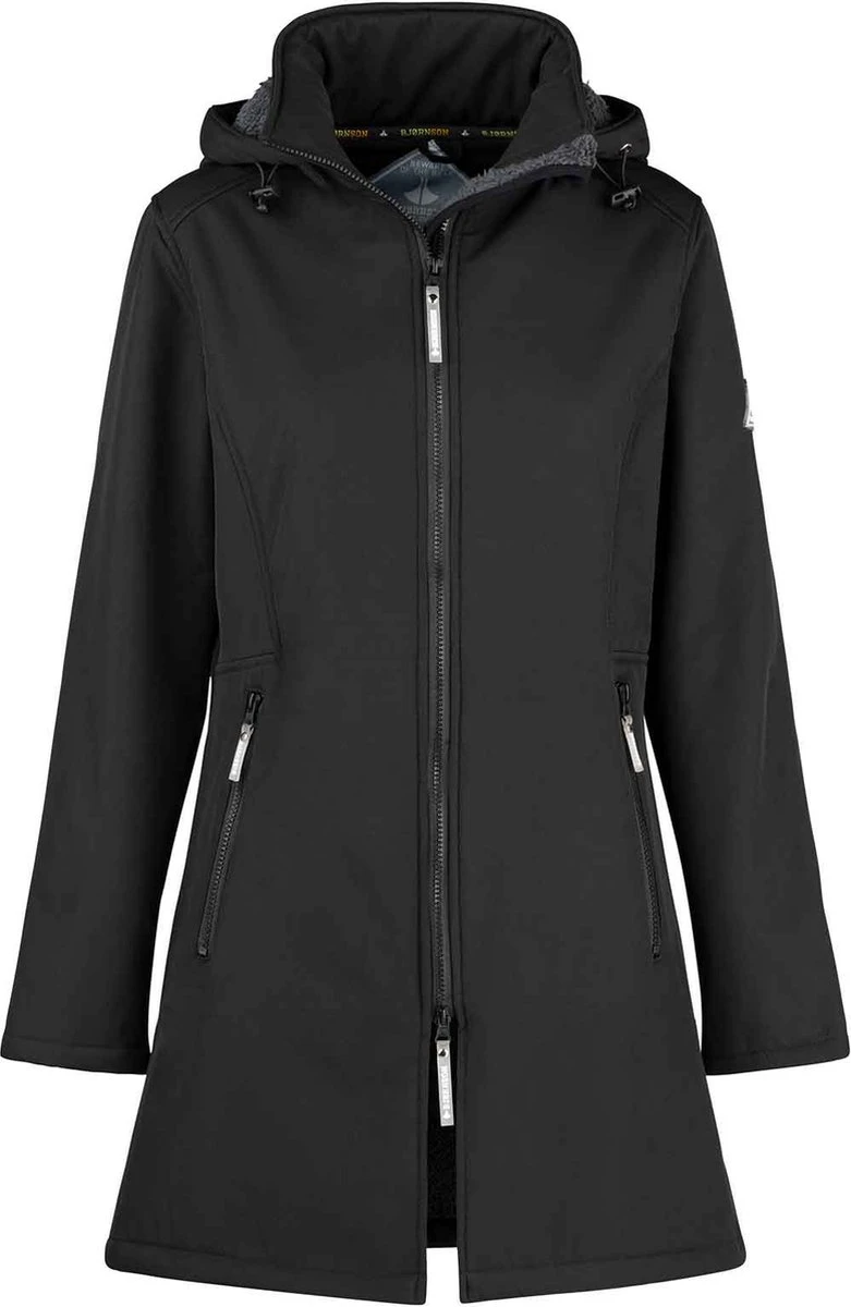 BJØRNSON Signe Softshell Winterjas Parka Dames - Teddy - Maat 44 - Zwart 1 BJØRNSON Signe Softshell Winterjas Parka Dames - Teddy - Maat 44 - Zwart