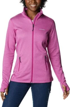 Columbia Park View Grid - Fleece Vest Dames Winter - Zweetafvoerende Stof - Wild Fuchsia Heather - Maat XL