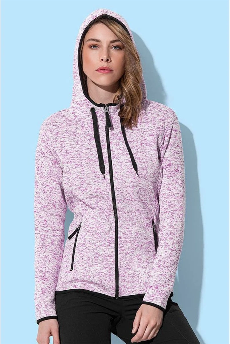 Stedman Dames Knit Fleece Vest Met Capuchon Kleur Roze Maat L 2 Stedman Dames Knit Fleece Vest Met Capuchon Kleur Roze Maat L - Afbeelding 2