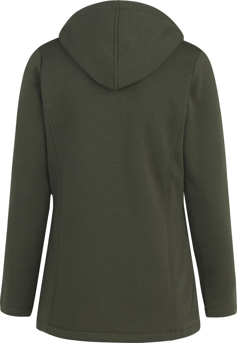 BJØRNSON Sigrid Sweatvest Dames - Teddy Gevoerd - Hoodie - Maat 38 - Olijfgroen 2 BJØRNSON Sigrid Sweatvest Dames - Teddy Gevoerd - Hoodie - Maat 38 - Olijfgroen - Afbeelding 2