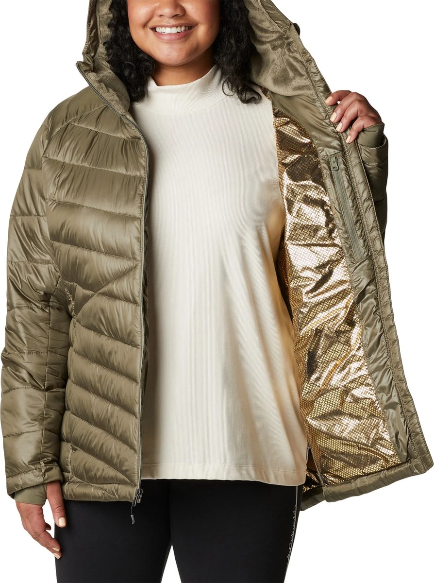 Columbia Joy Peak - Gewatteerde Puffer Jas Dames - Jassen Dames Winter - Outdoorjas Met Capuchon - Stone Green - Maat L 4 Columbia Joy Peak - Gewatteerde Puffer Jas Dames - Jassen Dames Winter - Outdoorjas Met Capuchon - Stone Green - Maat L - Afbeelding 4