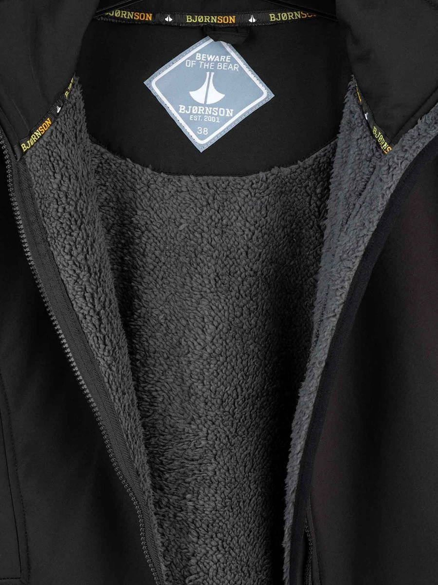 BJØRNSON Signe Softshell Winterjas Parka Dames - Teddy - Maat 44 - Zwart 6 BJØRNSON Signe Softshell Winterjas Parka Dames - Teddy - Maat 44 - Zwart - Afbeelding 6