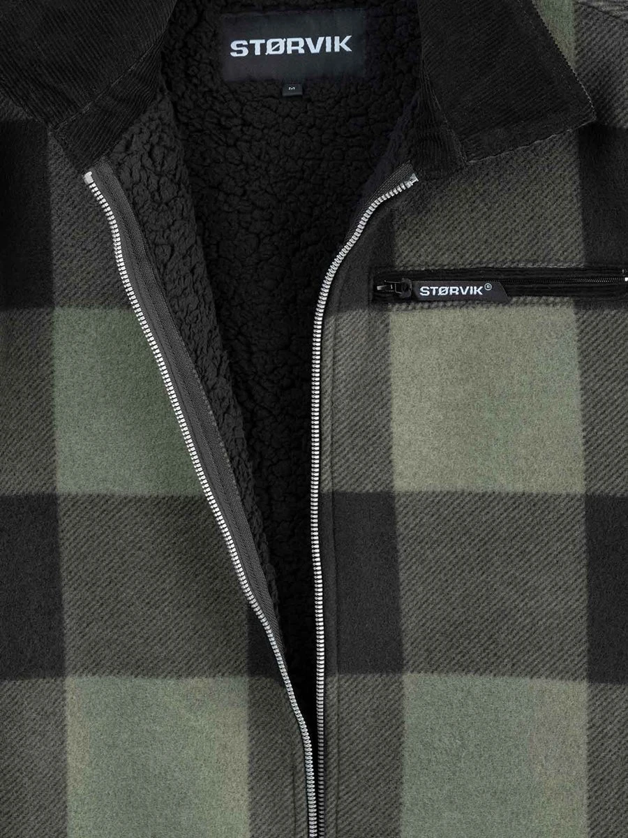 STØRVIK London Houthakkers Fleece Jas Lumberjack Teddy Vest - Maat 2XL - Groen 4 STØRVIK London Houthakkers Fleece Jas Lumberjack Teddy Vest - Maat 2XL - Groen - Afbeelding 4