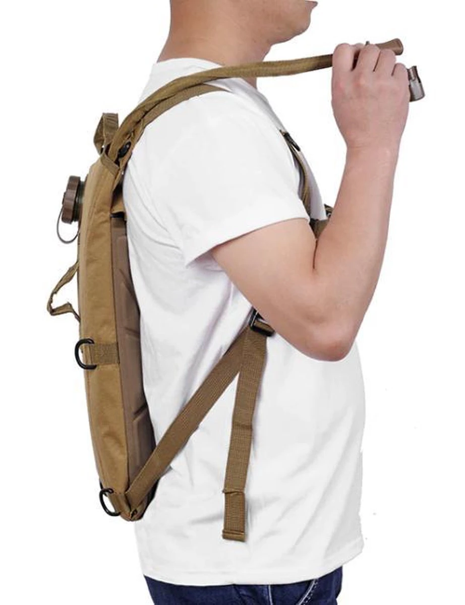 Water En Drinkrugzak “Camel Back” Design 3 Liter – Hydratatie Rugzak Outdoor Inclusief Drinksysteem - Met Slang & Waterzak Van 3L - Militaire Rugzak – Drink Rugzak - Fietsrugzak - Wandelrugzak - Zwart 5 Water En Drinkrugzak “Camel Back” Design 3 Liter – Hydratatie Rugzak Outdoor Inclusief Drinksysteem - Met Slang & Waterzak Van 3L - Militaire Rugzak – Drink Rugzak - Fietsrugzak - Wandelrugzak - Zwart - Afbeelding 5